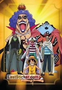 Ivankov, Jimbei, Crocodile, Buggy, Mr. 3 & Luffy