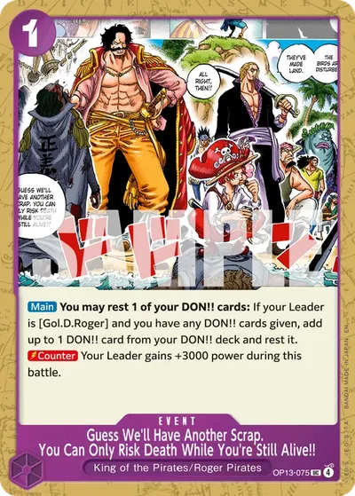 Guess We'll Have Another Scrap. You Can Only Risk Death While You're Still Alive!!